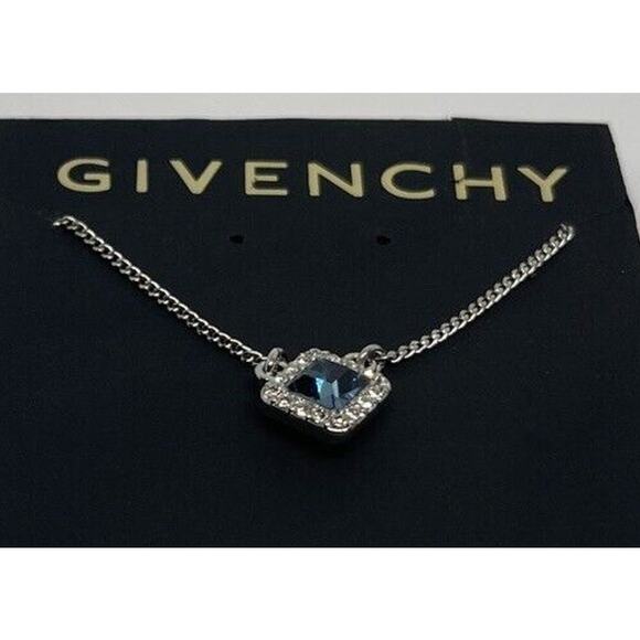 Givenchy Stunning Crystal Necklace Silver Plate CZ Chic Designer Fashion Style - Picture 3 of 9